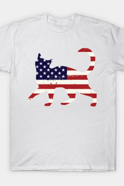 USA Independence Day American Flag Animals Ca T-Shirt
