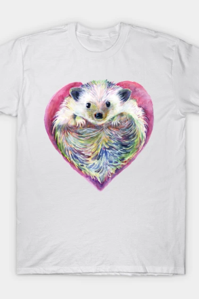 HedgeHog Heart by Michelle Scott of dotsofpaint studios T-Shirt
