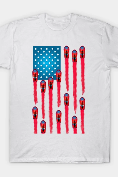 Fun Summer Jet Ski Flag Design Patriotic 4th of July Flag T-Shirt