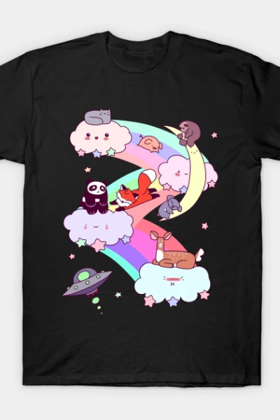 Rainbow Clouds and Animals T-Shirt
