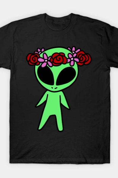 Flower Crown Alien T-Shirt