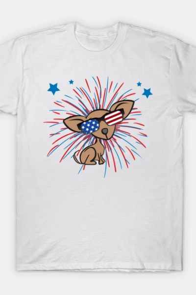 Chiweenie Fireworks Independence Day T-Shirt