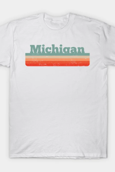 Vintage Michigan Distressed Retro 80s 90s T-Shirt