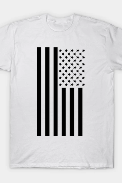 Black & White American Flag T-Shirt