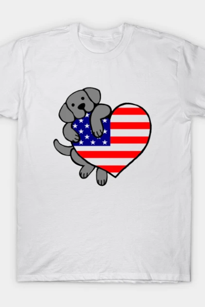 Dog and USA heart. T-Shirt