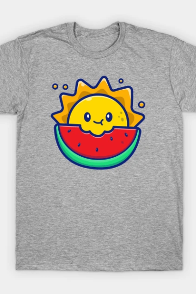 Cute Sun Eating Watermelon T-Shirt