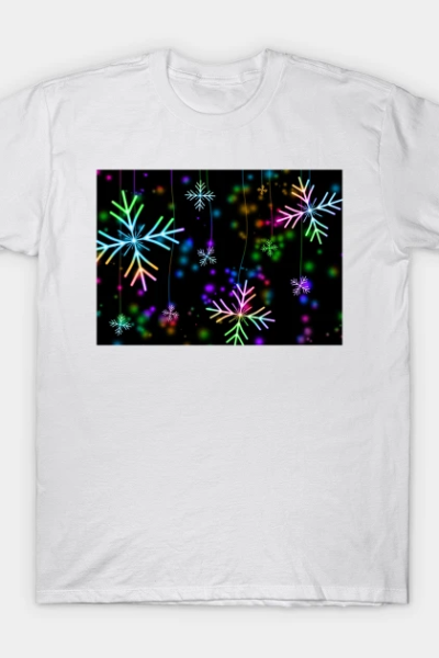 Colourful snowflakes in winter – simple design T-Shirt