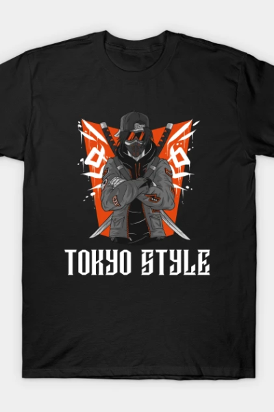 Tokyo Style Anime Punk Manga Katana Fighter T-Shirt