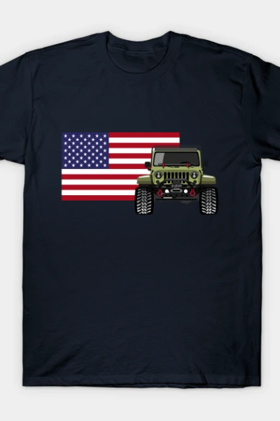 Nickrjanssen_US FLAG Jeep T-Shirt