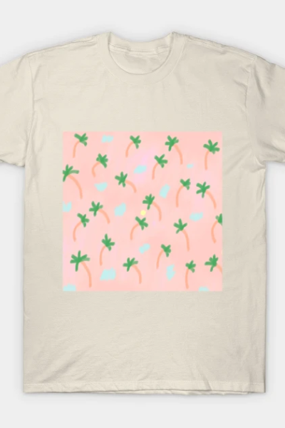 Palm Grid Beach T-Shirt
