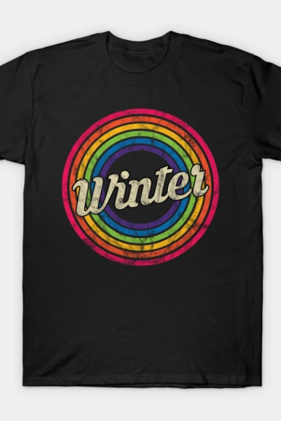 Winter – Retro Rainbow Faded-Style T-Shirt