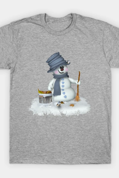 Ein Schneemann räumt auf T-Shirt