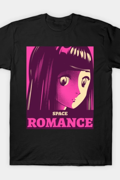 Space Romance Anime Design T-Shirt