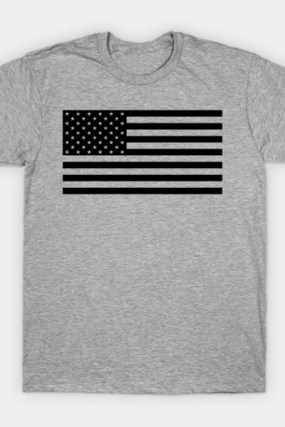 US Flag Black only (Transparent Background) T-Shirt
