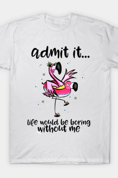 Summer Flamingo Vacation mode transparant T-Shirt