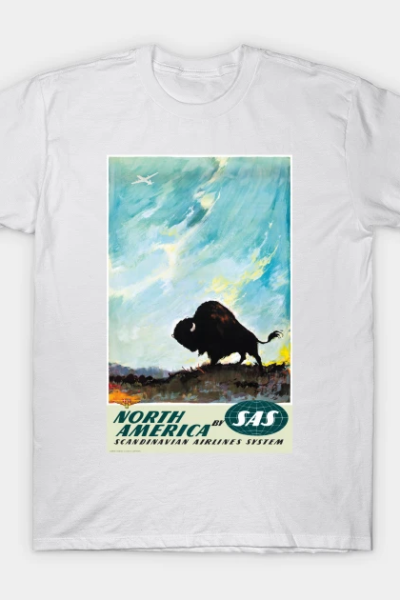 Vintage Travel Poster North America SAS T-Shirt