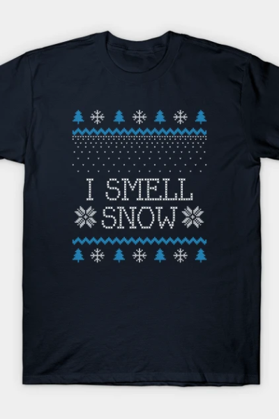 I Smell Snow Christmas Sweater Design T-Shirt