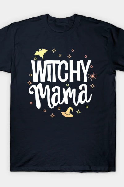 Witchy Mama T-Shirt Halloween Witch Mom Mother Outfit Gift T-Shirt