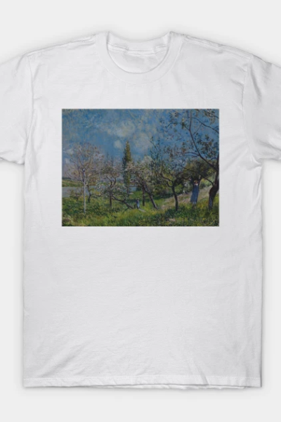 Orchard in Spring, by Alfred Sisley T-Shirt