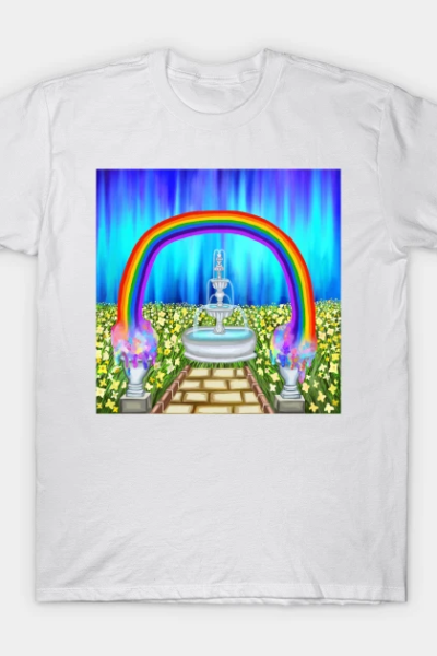 Spring Flower Rainbow Garden Landscape T-Shirt