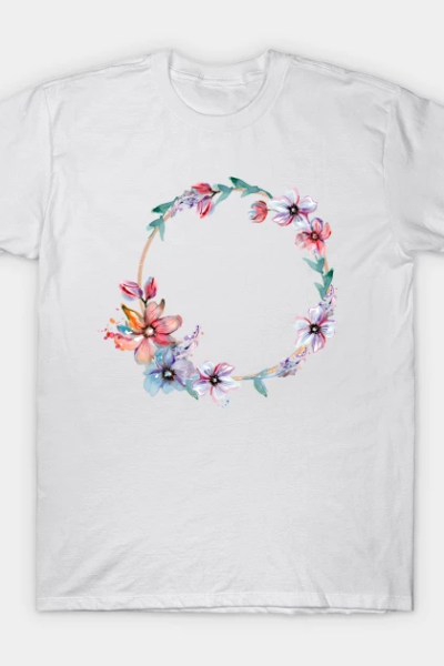 Spring Floral Wreath T-Shirt