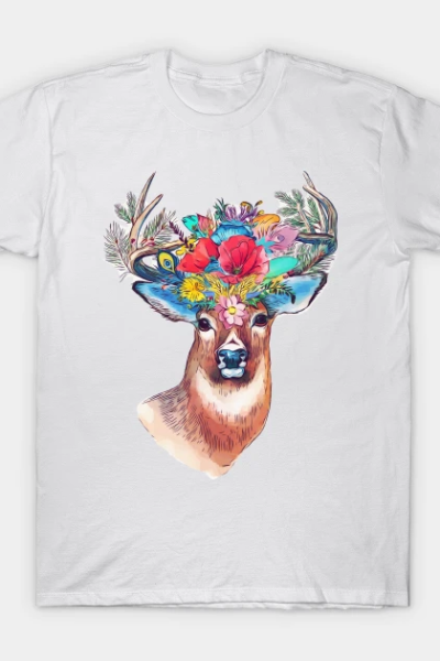 Flower stag T-Shirt
